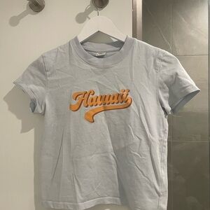 Aritzia Sunday Best Light Blue 'Hawaii' T-Shirt